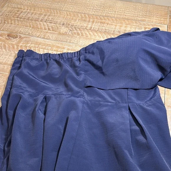 Lulu’s Inez Navy Blue Tie-Front Romper size XL - Picture 10 of 11